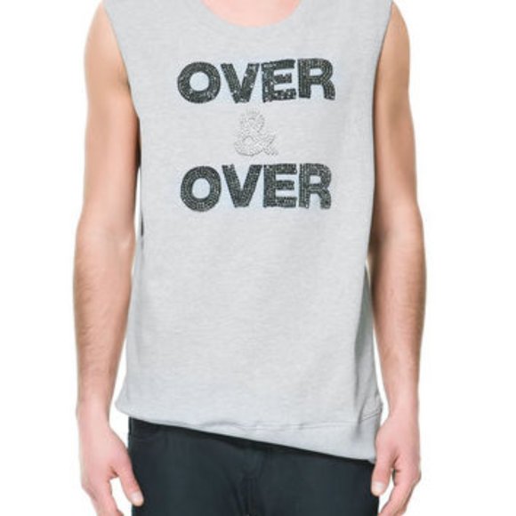 Zara Other - BNWT $99.90 Zara Men Handmade 'OVER & OVER' SLEEVELESS TOP sz XL Rare in…